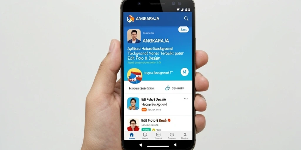 Tampilan antarmuka aplikasi ANGKARAJA untuk menghapus latar belakang.