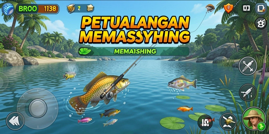 Tampilan antarmuka <strong>BRO138</strong> yang menawan saat memancing di lokasi eksotis.