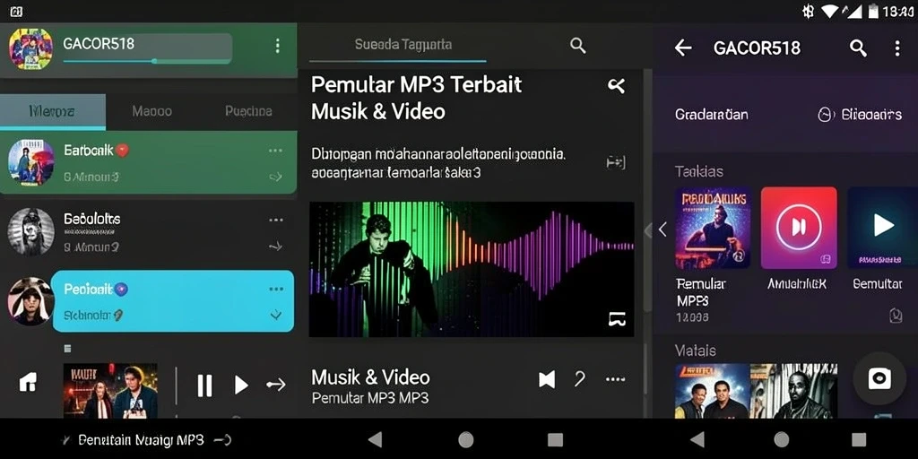 Tampilan antarmuka GACOR518 yang menarik dan intuitif untuk pemutar MP3.