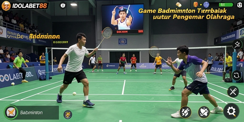 Tampilan antarmuka game Badminton IDOLABET88 yang menarik dan interaktif.