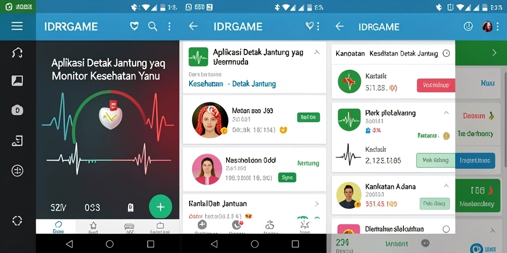 Antarmuka IDRGAME yang mudah dipahami untuk memantau detak jantung.