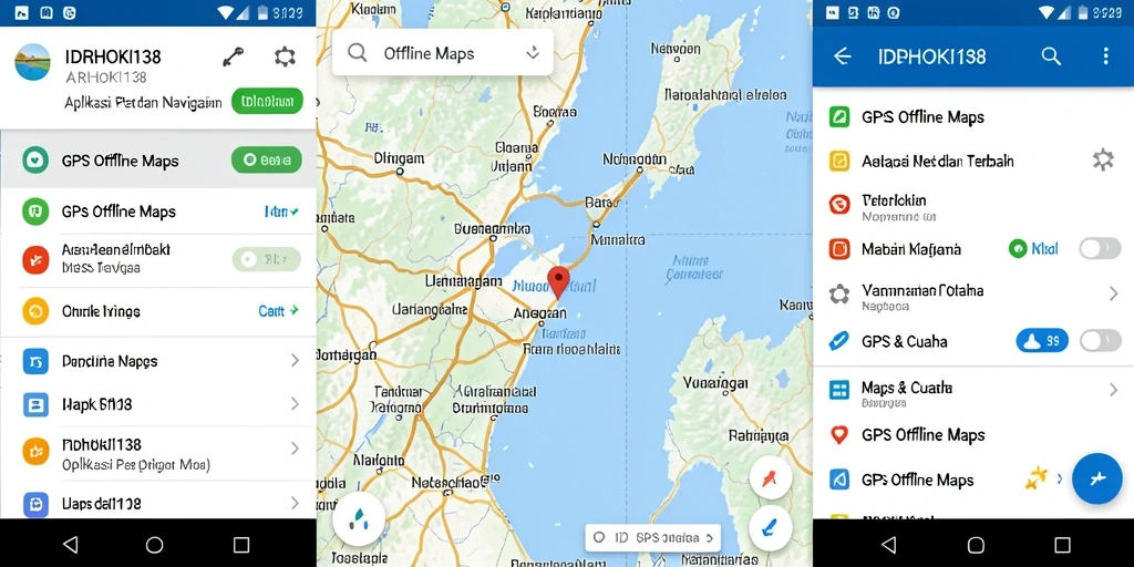 Tampilan antarmuka pengguna aplikasi GPS Offline Maps IDRHOKI138.