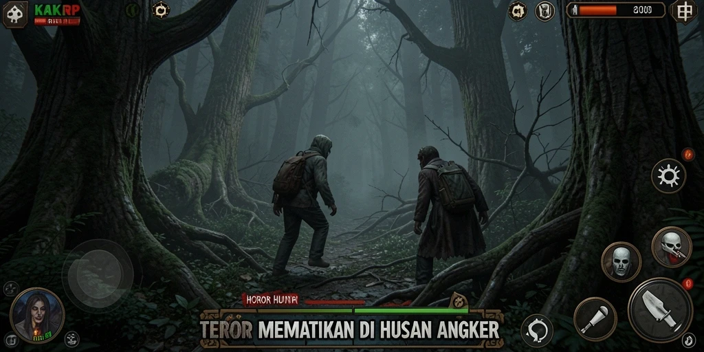 Tampilan antarmuka KAKRP yang menegangkan dan misterius.