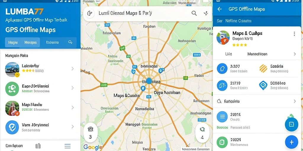 Antarmuka pengguna LUMBA77 yang sederhana dan fungsional untuk navigasi.