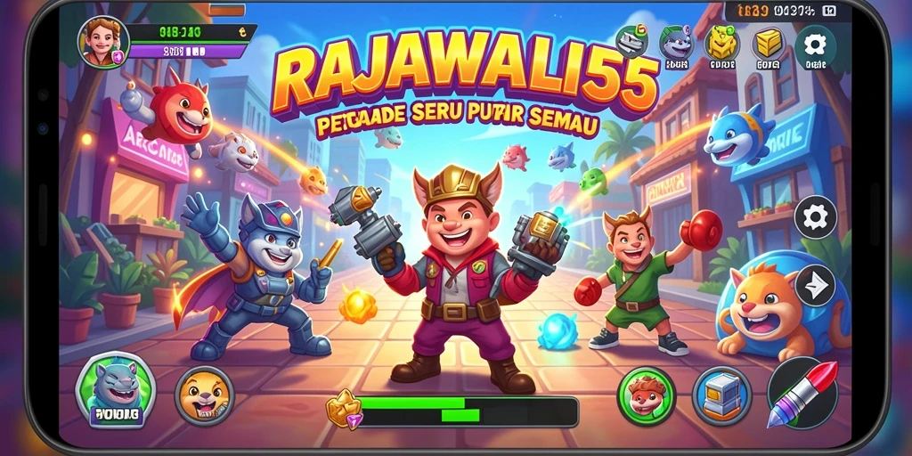 Tampilan antarmuka <strong>RAJAWALI55</strong> yang cerah dan menarik perhatian.