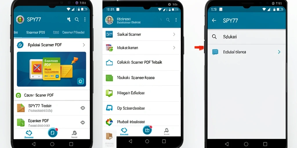 Tampilan antarmuka utama SPY77 untuk pemindaian dokumen PDF.